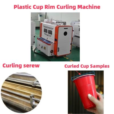 China Fully automatic Plastic cup rim curling machine for sale
