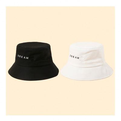 China Character Black Bucket Hat Seller Supply Single Side Solid Color Fishing Bucket Fisherman Hat for sale