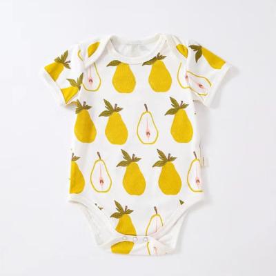 China High quality baby overalls baby overalls summer short sleeveless pure cotton printing pure cotton sleeveless fruit for sale