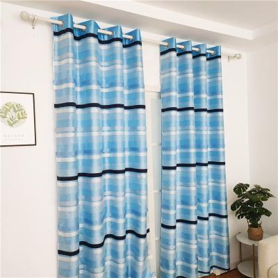 China 100%Polyester Blackout Curtains Double Layer Tulle Curtain Fabrics Striped Sheer Curtains For Office for sale
