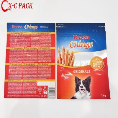 China Plastic Bag Packaging Zipper 3 Side Seal Pouch Small Clear Sachet Mylar Bags Packaging Pet Dog Food Bag for sale
