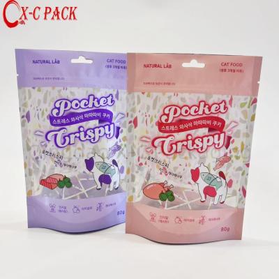 China Einfach ausgedruckter Plastikbeutel 100g 150g 250g Stehbeutel Mylar wiederverwendbarer Reißverschluss Hunde- und Haustierfutterverpackung zu verkaufen