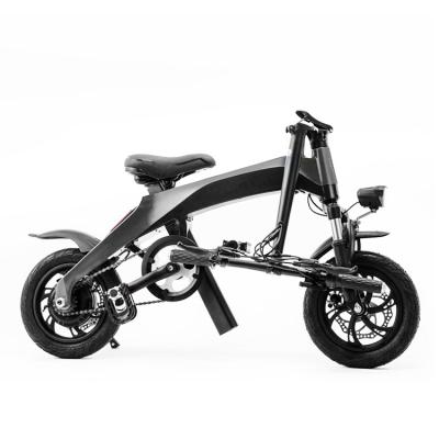 China Aluminum alloy 14 inch carbon fiber two seats electric bicycle 36V/7.8AH 350W lithium battery new design electric bike folding mini scooter for sale