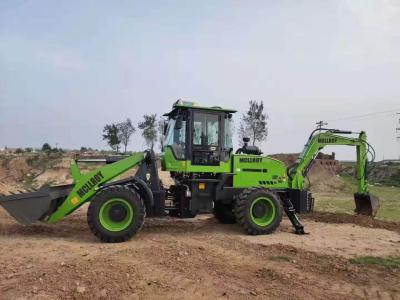 China Carregador Multifunction de 2 toneladas verde do Backhoe 1.2cbm MZ40-45 à venda
