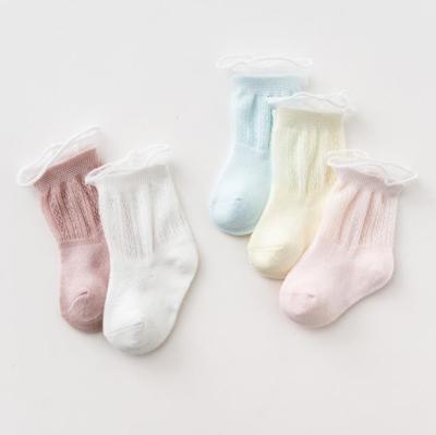 China summer Mesh Cotton Baby Girls Socks 0-1T/1-3T/3-5T 5pcs package lace socks for sale