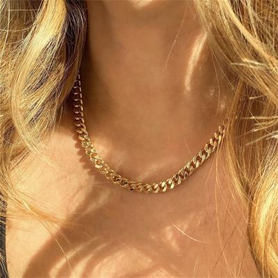 China FASHIONABLE Cadenas Cubana Mujer Women Accessories Non Tarnish Stainless Steel Cuban Link Chain Necklace for sale