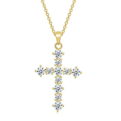 China TRENDY Cruz Necklace Hip Hop Jewelry Iced Out AAA+ Zircon CZ Diamond Cross Necklace For Men HOHP079 for sale