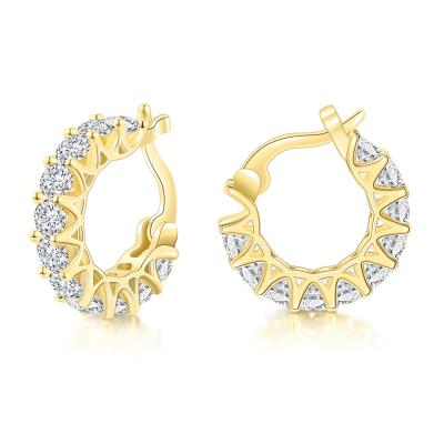 China Small CLASSIC Simple Tiny Gold Thin Layer Cubic Zirconia Huggie Circle Stud Earrings Jewelry For Women Gift KBE169 for sale