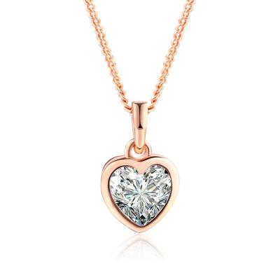 China 2021 CLASSIQUE De Corazon Necklace New Simple Design Jewelry CZ Diamond Love Heart Pendant Necklace N129-M for sale