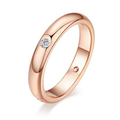 China Wholesale Popular Jewelry CLASSIC Copper Women's Simple Design 4mm Eternity Wedding Band Thin Stackable Ring for sale