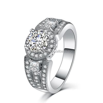 China CZ Diamond Wedding Ring Wholesale For Women R516 Plated Classic Good Quality ALLOY 18K Gold And White Gold for sale
