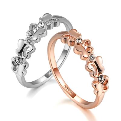 China FASHIONABLE Butterfly Ring Rose Gold Color Austrian Crystals Good Quality Life Sizes Wholesale R325 R211 for sale
