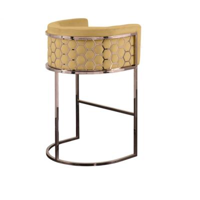 China China Manufacturer Contemporary Wholesale White Velvet Upholstered High Bar Stool for sale