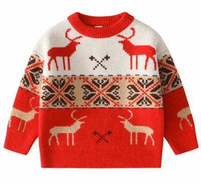 China Custom Round Neck Anti-wrinkle 2022 Winter Kids Christmas Jumper Knitwear Sweater Knit Boys ugly sweater design for sale