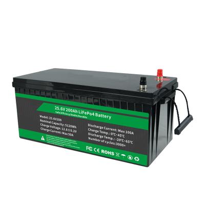 China Electric Power Systems Batteries Lithium Lron 25.6v 24v200ah 5120wh Lifepo4 Battery 24V 3000 Deep Cycle Solar RV Caravan Marine for sale