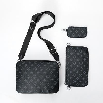 China Custom Fashion Universal Designer Design OEM Zipper Handbag 3 in 1 Shoulder Messenger Crossbody Bag with Coin Purse for Women Men for sale