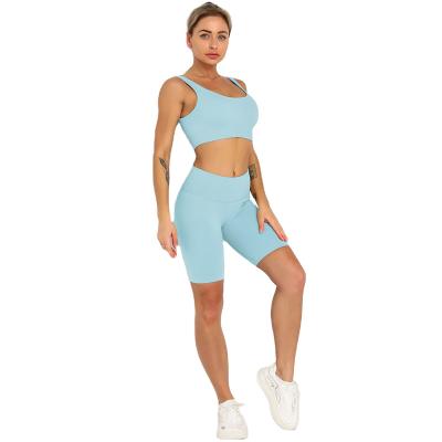 China Breathable Custom Workout Seamless Sports Bra Yoga Pants Short 2 Piece Set Seamless Sport Wear Gym Clothes Yoga Set for sale