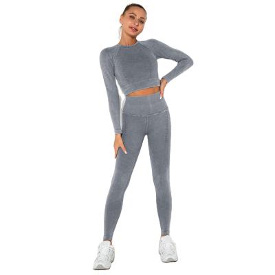 China 2021 New Arrival Breathable Custom Gym Clothing Fitness Sportswear High Waisted Workout Leggings Yoga Set Wear Women Sport Pants Yoga Set for sale