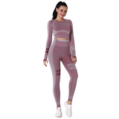 China Wholesale Breathable Gym Sports Clothing Set Fitness Women Fitness Clothing Set Sports Running Yoga Leggings Clothes Set for sale