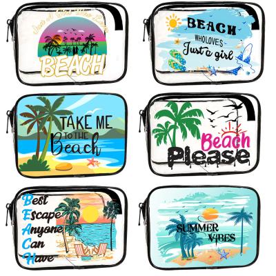 China Transparent Makeup Bag, PVC Large-capacity Cosmetic Bag, Travel Storage Bag, Beach Bag for sale
