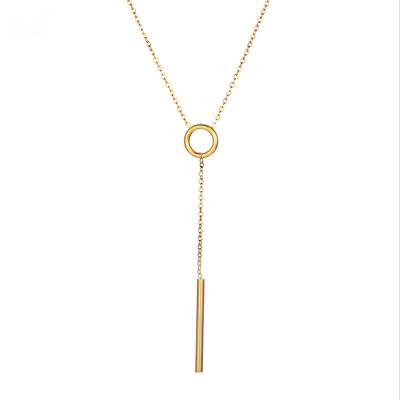 China FASHIONABLE titanium steel female chain necklace tassel female simple cold wind INS design niche band temperament for sale