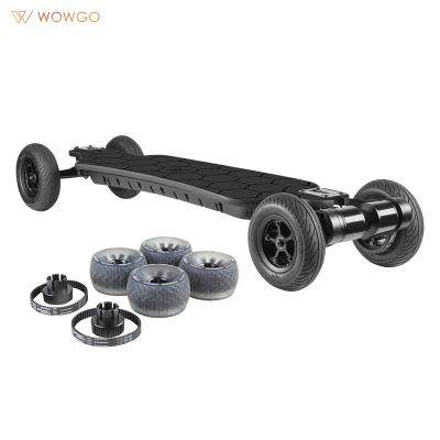 China 10 layers of Canadian maple + bamboo + Fiberglass 2022 Hot Sale Professional ESK8 Off-road and Cloud Wheels WowGo AT2 Longboard Electric Skateboard for sale