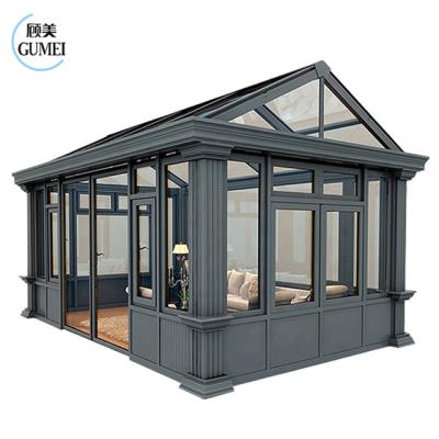 Κίνα Aluminum Frame Garden Glass House Sunroom Tempered Glass Veranda Sunrooms House προς πώληση