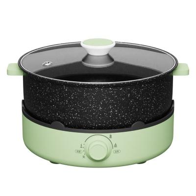 China 2022 Newest Multifunctional Cooker Non-Stick Electric Mini Hot Pot Pan Lid Glass Pizza Easily Cleaned for sale