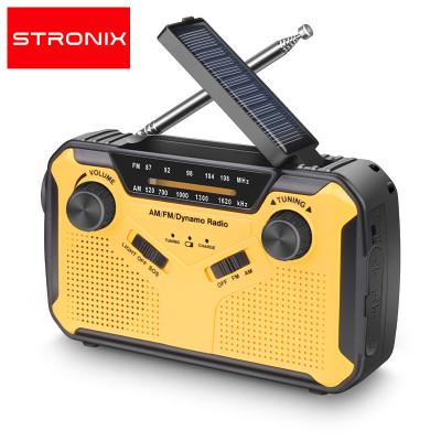 China PORTABLE Stronix Yellow Rechargeable Emergency Weather Solar Am Radio Portable Light for sale