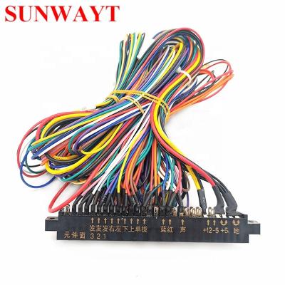 China Arcade Game Board 28pin Jamma Harness With 5, 6 Action Button Wires Arcade Game For 5Pin Joystick Arcade Game Box Machine Cabinet for sale