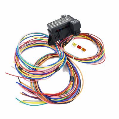 China 12 Circuit Electronic Universal Street Rod Complete Wiring Harness For Cars for sale