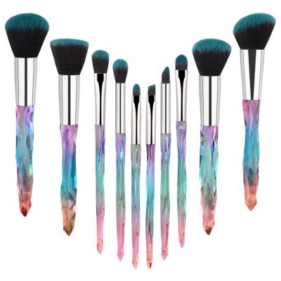 China Angular Blush Brand New Colorful Own Label Crystal Handle Diamond Makeup Brushes for sale