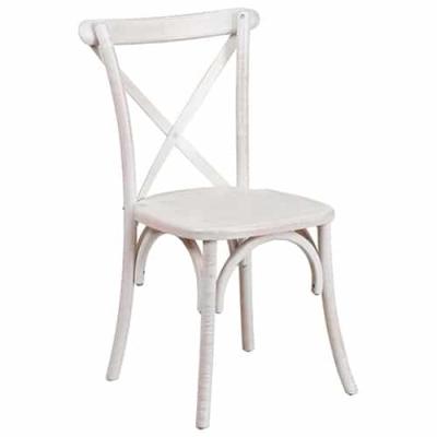 China Modern Wood Imitated Solid Wood Stacking Cross Back Dining Chair for sale