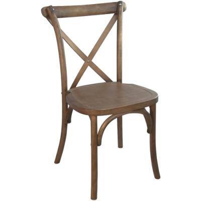 China Modern Wood Imitated Solid Wood Stacking Cross Back Dining Chair for sale