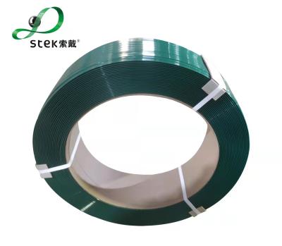 China PET BELT Transport EXW USD0.9-1.5 Per Kg PET BELT GREEN EMBOSS/SMOOTH END Use Polyester Automatic Or Manual Strap for sale