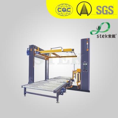 China machinery & WM303A Fully Automatic Material Pallet Conveyor Belt Wrap + Top Sheet Dispenser for sale