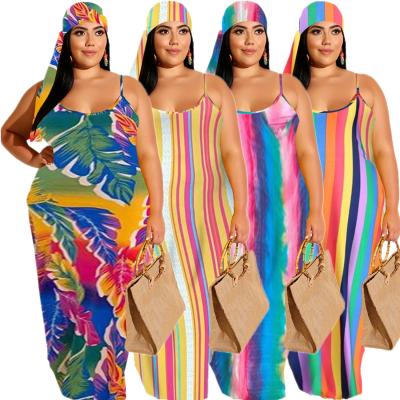 China LANOZY New Arrivals 4XL Breathable Women's Deep V Summer Tie Dye Dress Maxi Dress With Long Loose Headband for sale