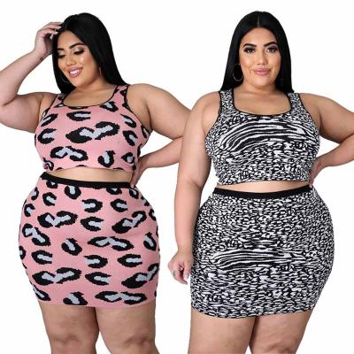 China LANOZY Plus Size Fashion Women Clothing Two Piece Set Plus Size Women Skirt Suits for sale