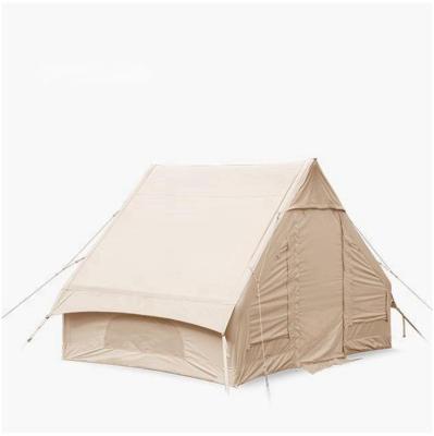 China Storage Waterproof Cotton Tent Air Bell Folding Inflatable Tent Cotton Canvas For Top Outdoor Set Style Cloth Building Combo Bottom for sale