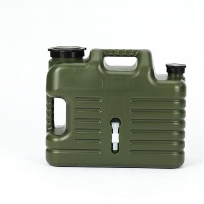 China Sustainable Outdoor Camping Portable Portable Water Storage Bucket Drinking Water Household Mounted Military Green Water Bucket With Faucet for sale