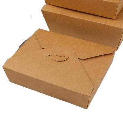 China Disposable Fried Chicken Packing Single Compartment Fast Food Packaging Paper Box Disposable Takeout Snack Take Out Bento Lunch Box for sale