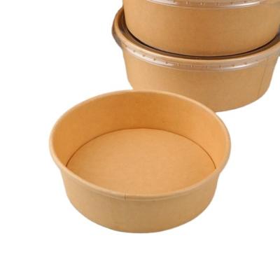 China Biodegradable Custom Disposable Wrapping Paper Container Paper Box Salad Bowl Food Packaging Box Eco Friendly Disposable Paper Bowl for sale