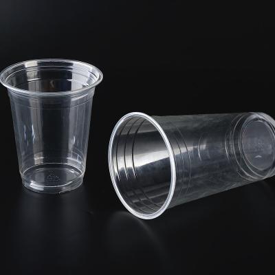 China Disposable Biodegradable Stocked Transparent Clear Plastic Plastic Cup Eco Friendly PLA Ice Cream Cup for sale