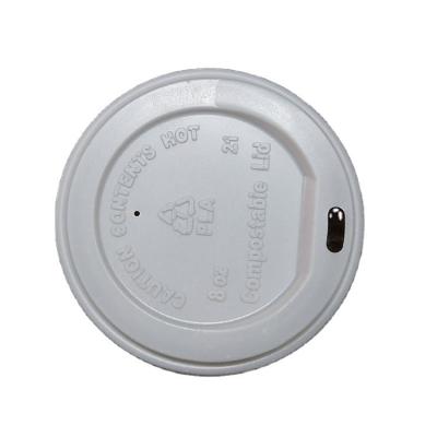 China Non Spill Biodegradable 8oz PLA Coffee Mug Hot Lid for sale