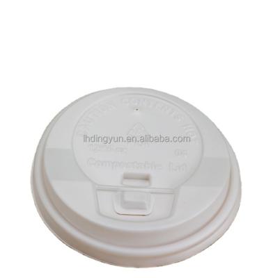 China 100%biodegradable biodegradable compostable bagasse material cover Disposable Eco Coffee Cup Lids for sale