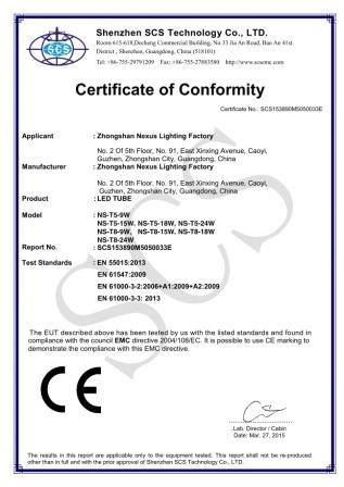 CE - Zhongshan NEXUS Lighting Co., Ltd.