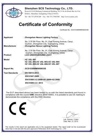 CE - Zhongshan NEXUS Lighting Co., Ltd.