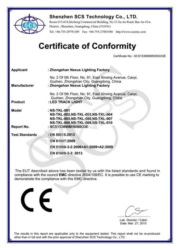 CE - Zhongshan NEXUS Lighting Co., Ltd.