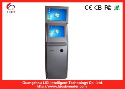 China 22inch / 19inch Interactive Dual Screen Kiosk With Keyboard, Cash Accepter, Barcode Scanner for sale