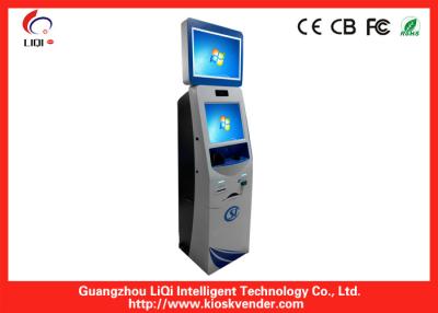 China Dual Screen Information Kiosk Display With Passport Scanner And Bank Card Reader for sale